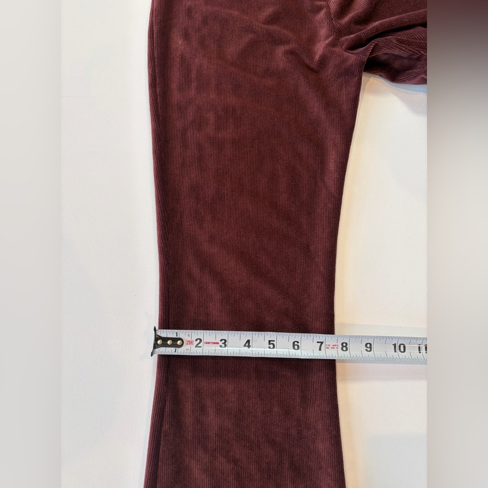 RSQ Corduroy Burgundy Maroon Bell Bottom Flared Stretchy Pants Leggings Large - Picture 5 of 12